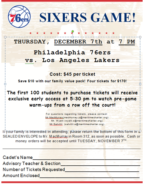 Sixers Game - Thursday, 12/7/17