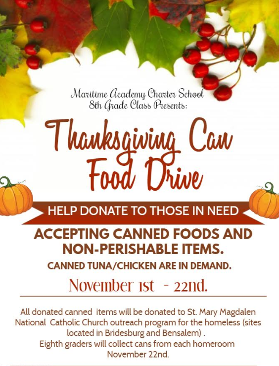 Canned Food Drive - Elementary School - Middle School